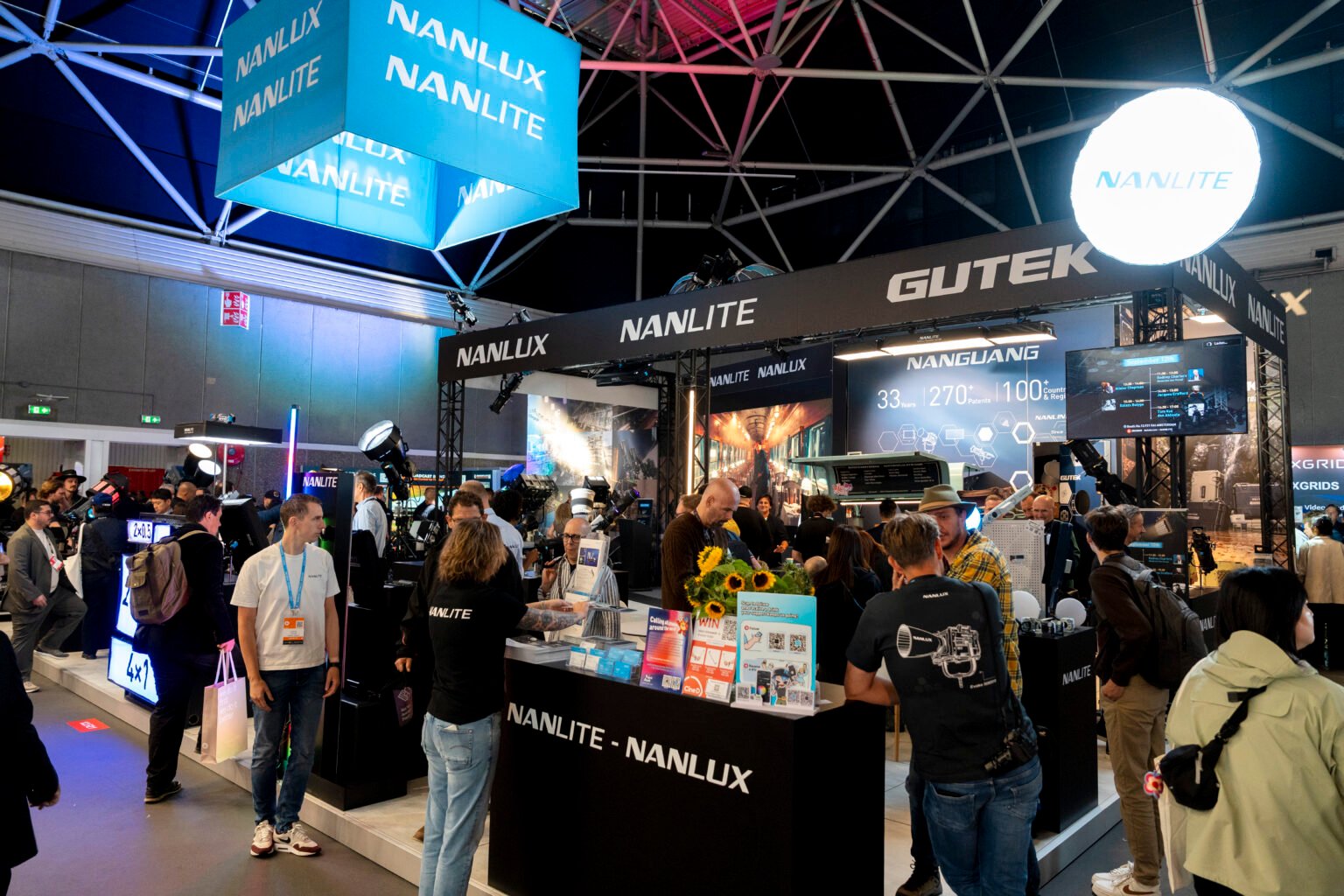 NANLITE and NANLUX booth across the IBC show floor
