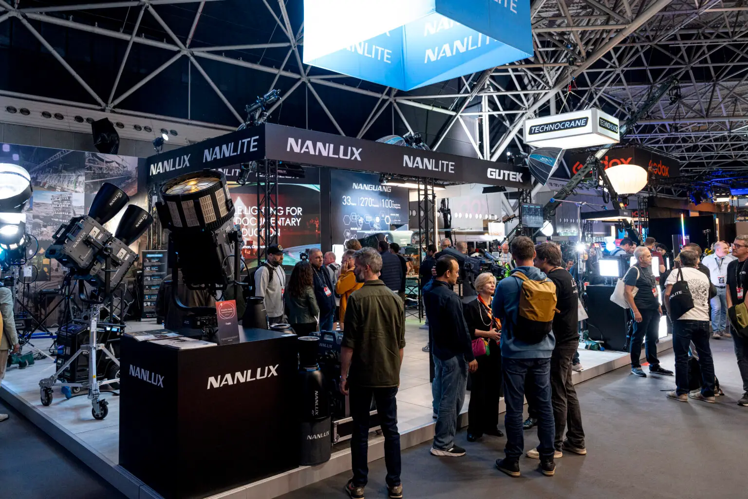 Busy NANLITE exhibition booth at IBC Amsterdam