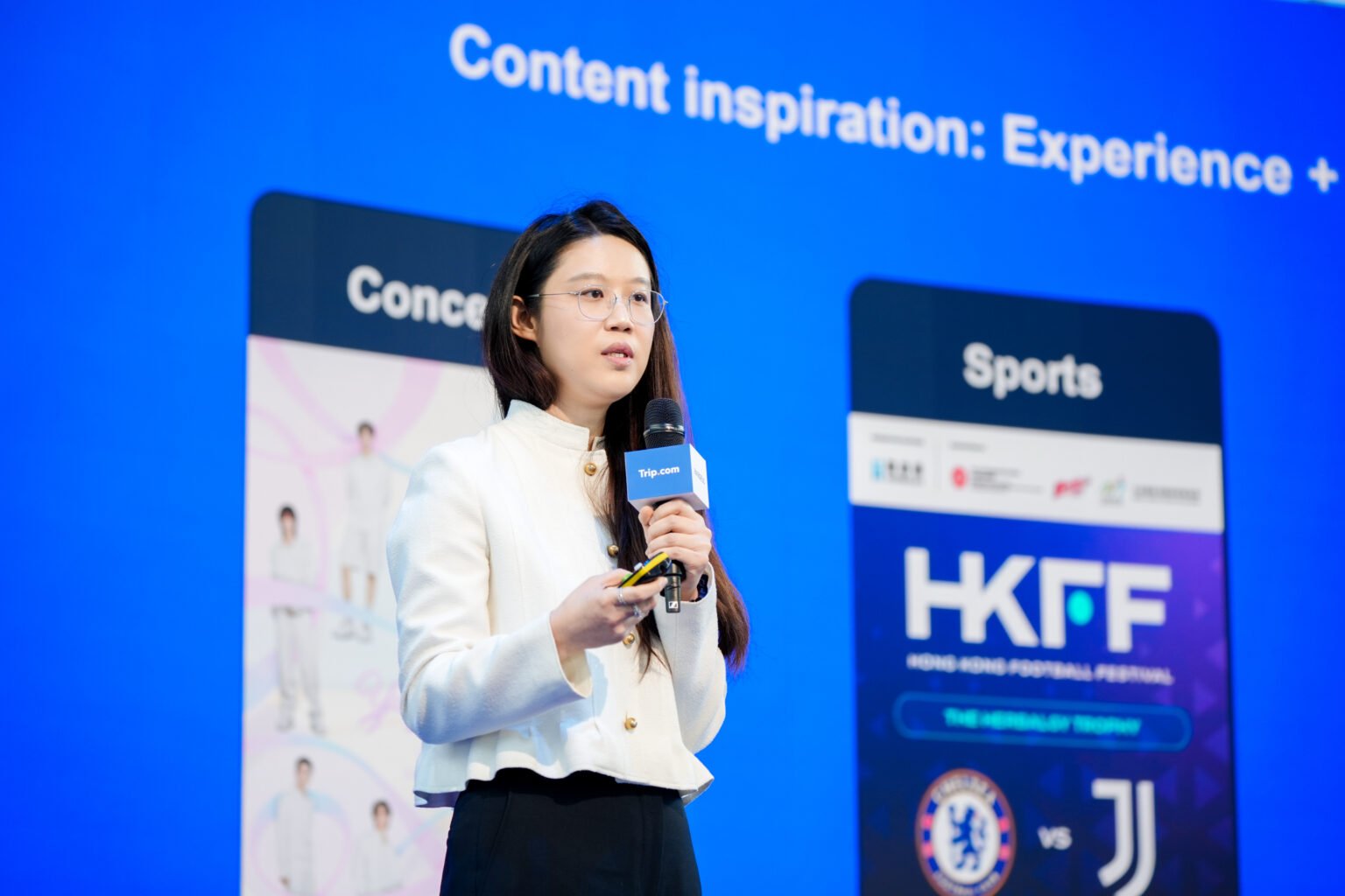 Speaker presenting at the Trip.com global conference